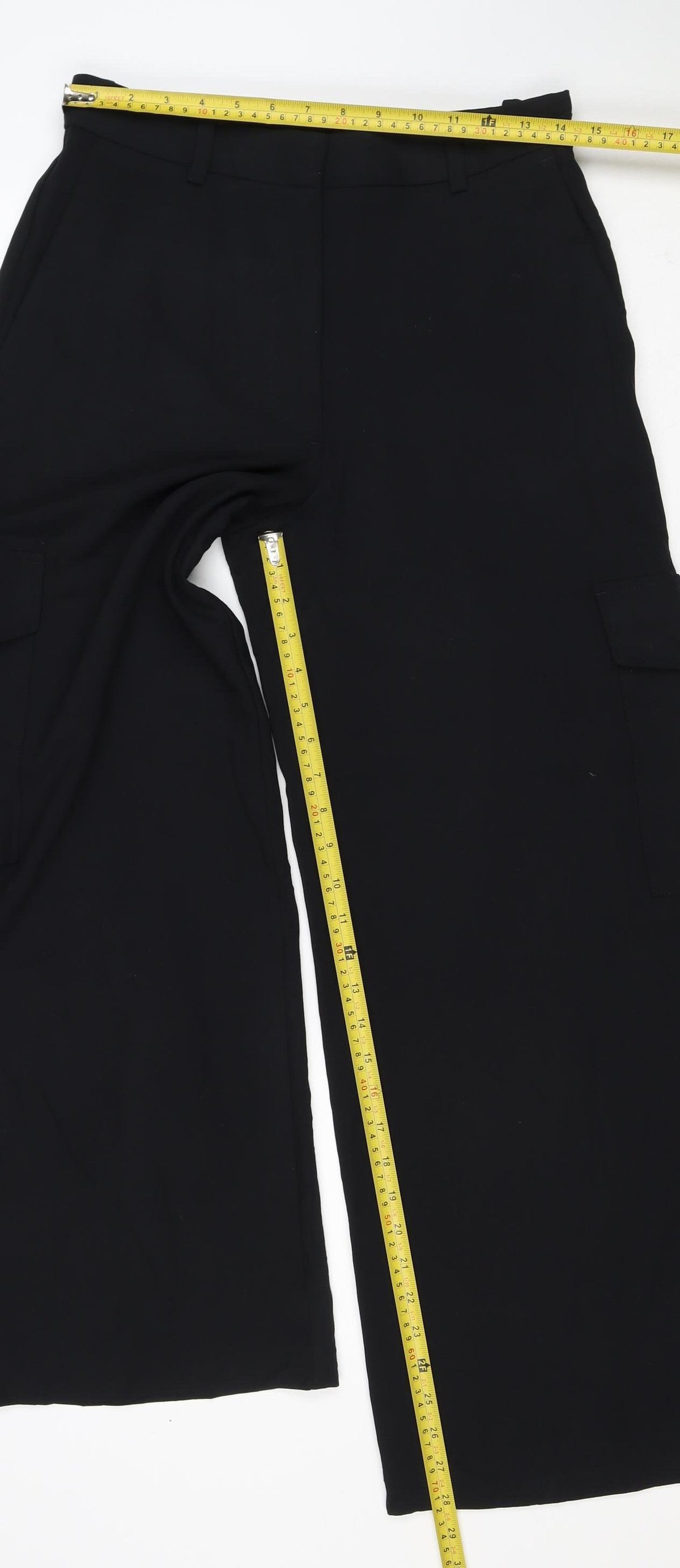 Marks and Spencer Women Black UK 10 Short Bootcut Work Trousers