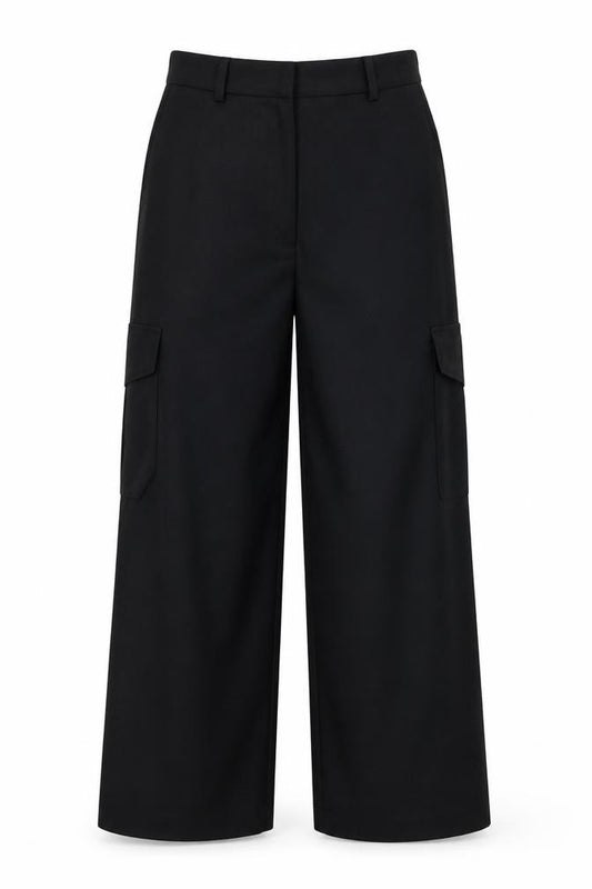 Marks and Spencer Women Black UK 10 Short Bootcut Work Trousers
