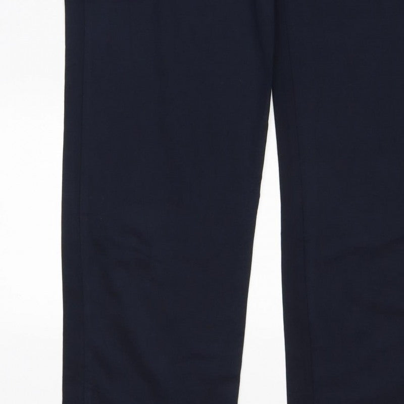 Marks and Spencer Men's Blue L Long Jogger Sweatpants Drawstring Zip Pocket