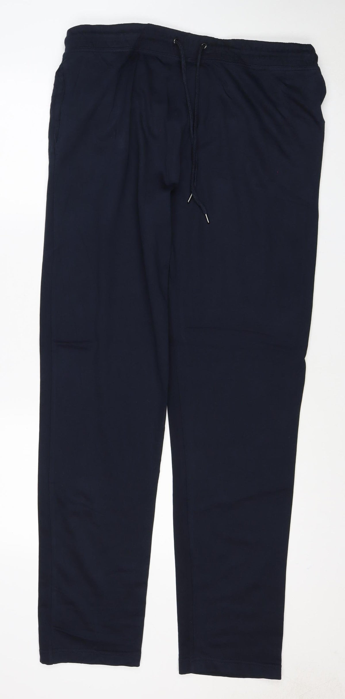 Marks and Spencer Men's Blue L Long Jogger Sweatpants Drawstring Zip Pocket