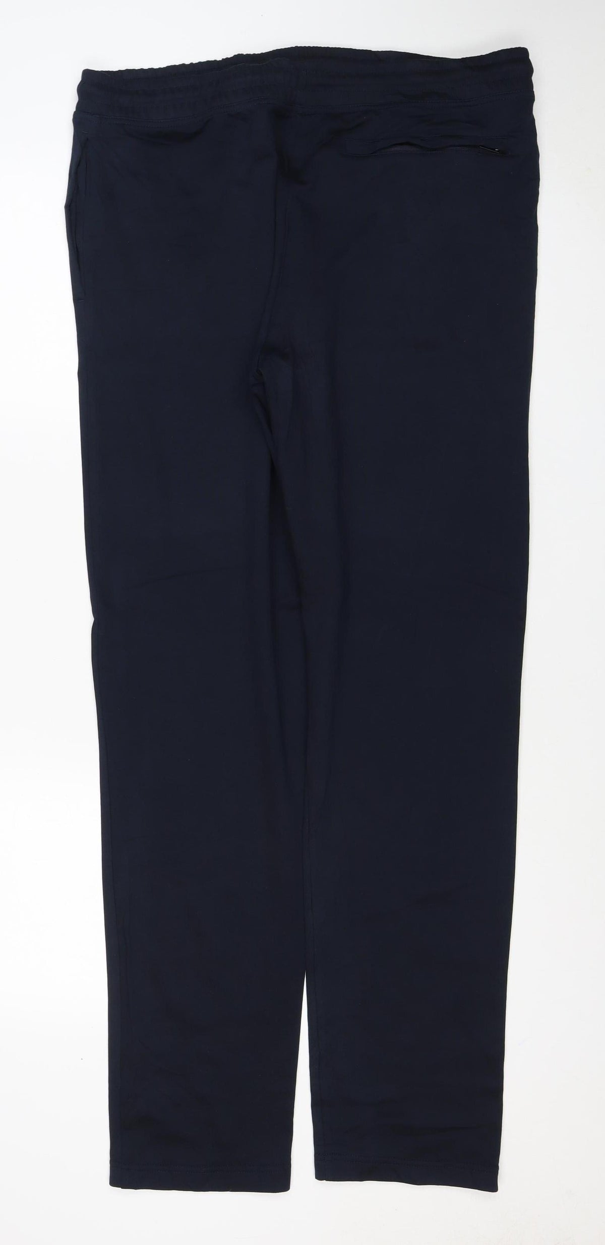 Marks and Spencer Men's Blue L Long Jogger Sweatpants Drawstring Zip Pocket