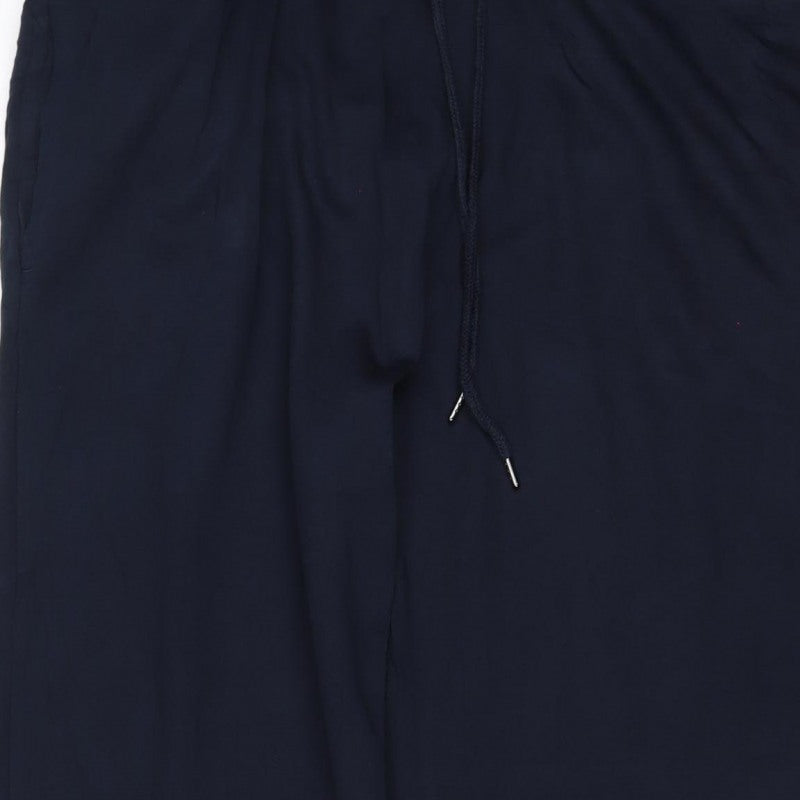 Marks and Spencer Men's Blue L Long Jogger Sweatpants Drawstring Zip Pocket