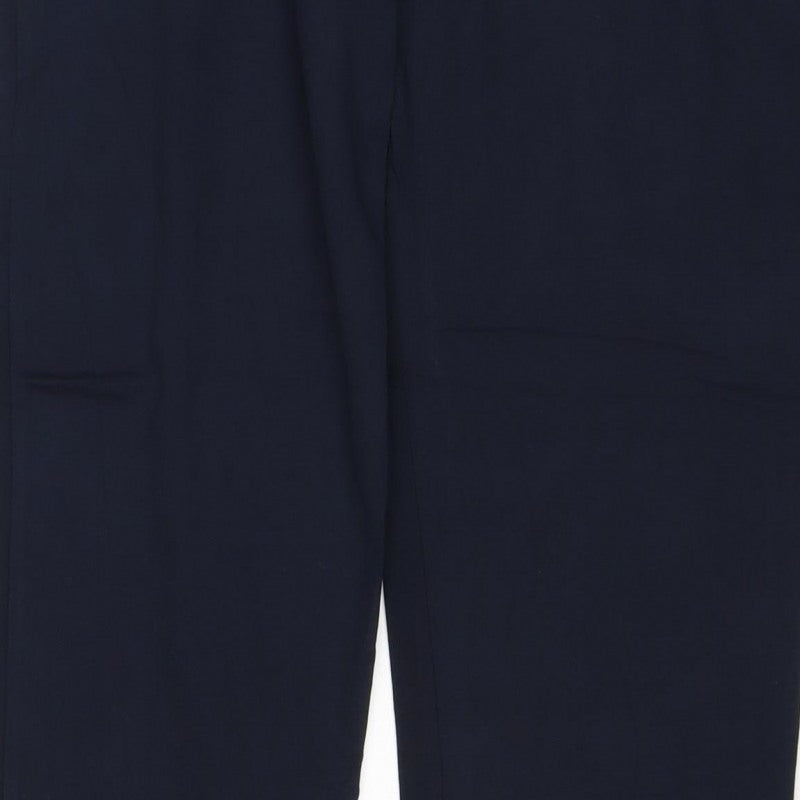 Marks and Spencer Men's Blue L Long Jogger Sweatpants Drawstring Zip Pocket
