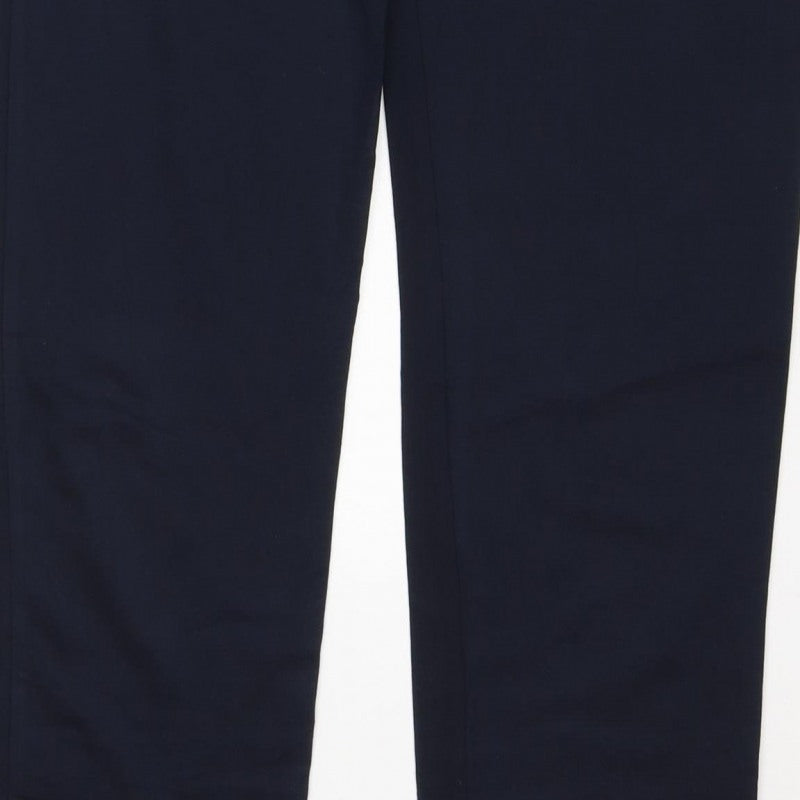 Marks and Spencer Men's Blue L Long Jogger Sweatpants Drawstring Zip Pocket