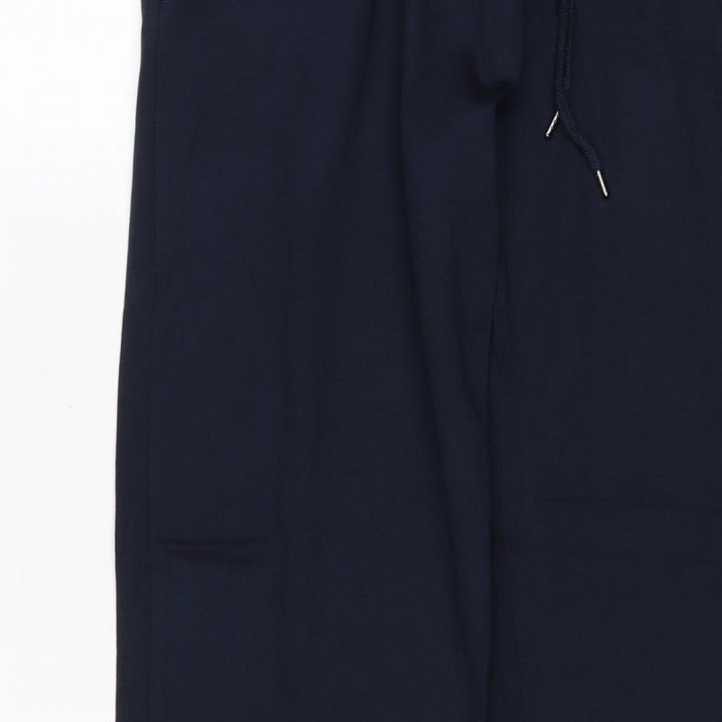 Marks and Spencer Men's Blue L Long Jogger Sweatpants Drawstring Zip Pocket