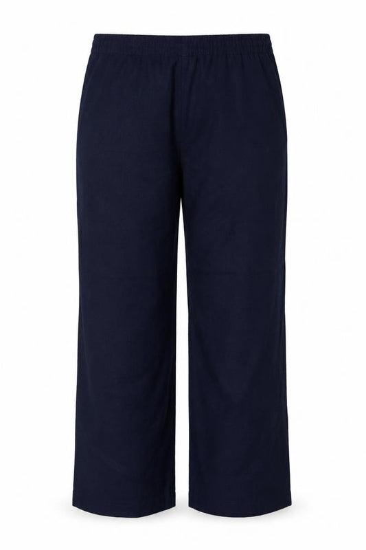Marks and Spencer Women’s Blue UK 14 Short Linen Wide Leg Cargo Trousers