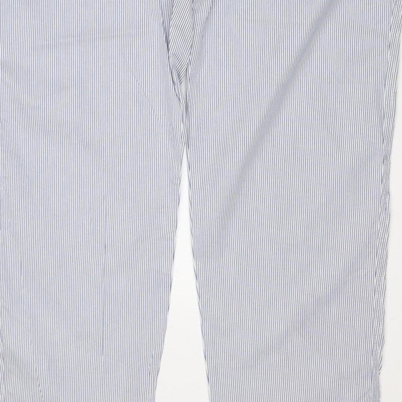 Marks & Spencer Women’s Blue Stripe Size 18 Regular Chino Trousers