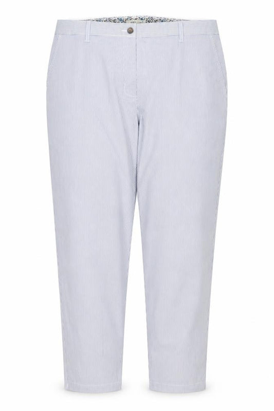 Marks & Spencer Women’s Blue Stripe Size 18 Regular Chino Trousers