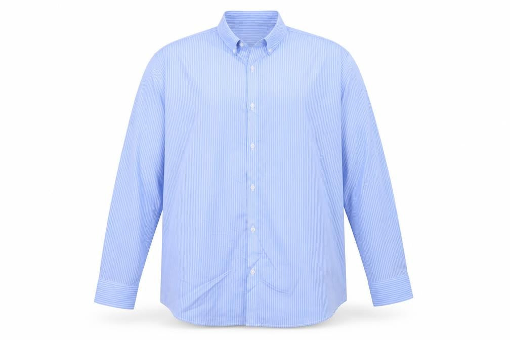 Marks & Spencer Men Blue Stripe 3XL Slim Fit Stretch Button-Down Shirt
