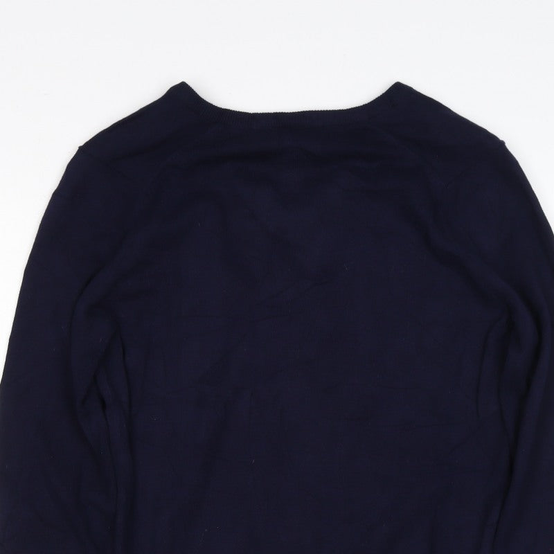 Glenmuir Men's Navy Cotton V-Neck Pullover Jumper Size S Golf Classic