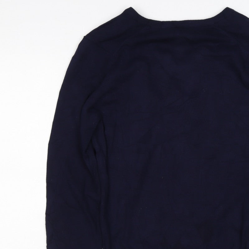 Glenmuir Men's Navy Cotton V-Neck Pullover Jumper Size S Golf Classic