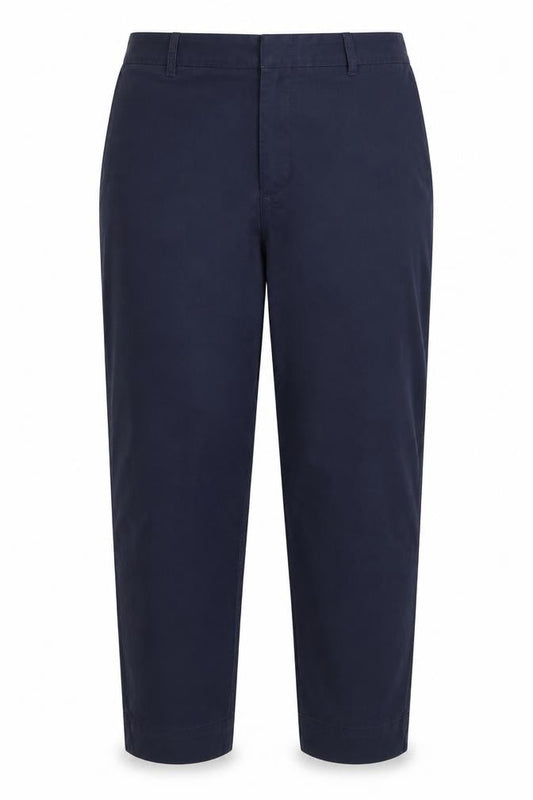 Marks and Spencer Women Blue UK 14 Slim Tapered Cotton Trousers