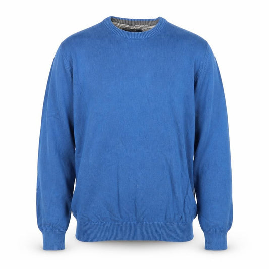 Atlantic Bay Men Blue M Cotton Crew Neck Knit Pullover Jumper