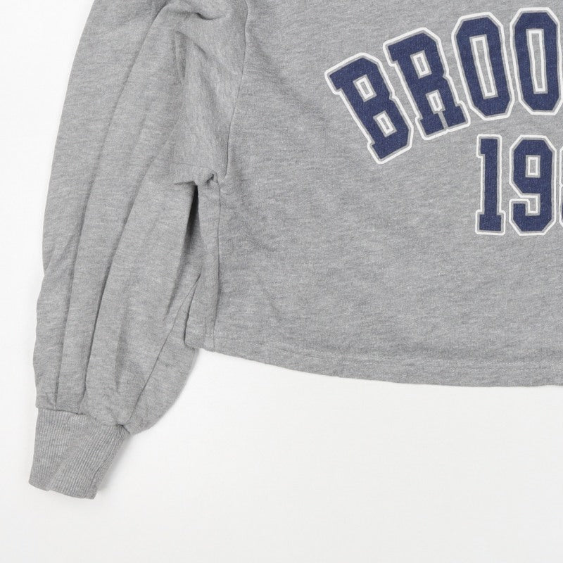 Zara Women Grey UK 8 Pullover Sweatshirt Brooklyn 1980 Graphic