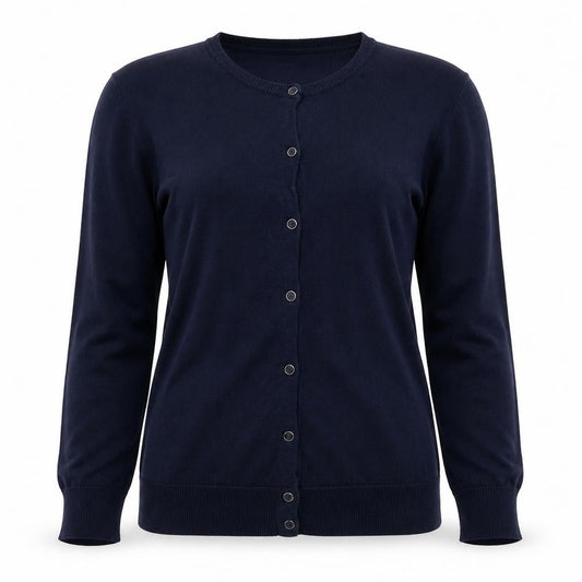 Dorothy Perkins Women Blue UK 12 Round Neck Button Cardigan