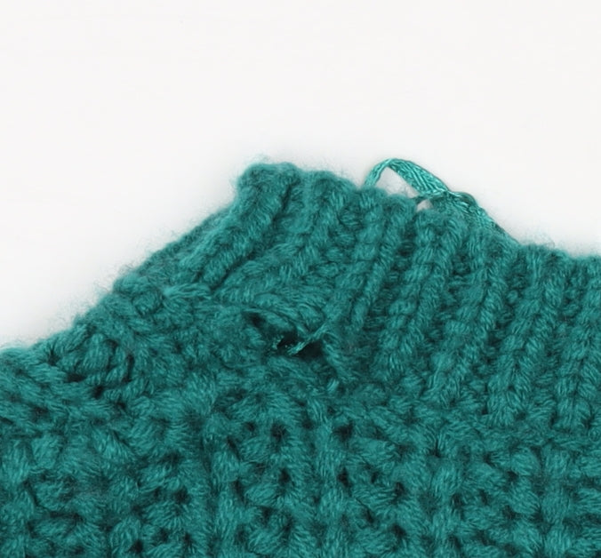 Damart Women Green UK 20 Cable Knit Crew Neck Chunky Pullover Jumper