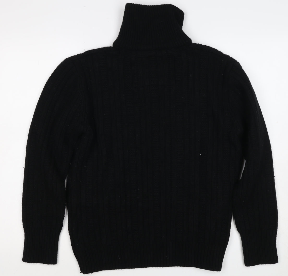 Rocha John Rocha Men’s Black XL Cable Knit 1/4 Zip Wool Jumper
