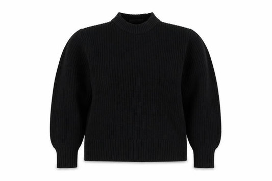 Monki Women Black S Chunky Knit Crew Neck Raglan Jumper