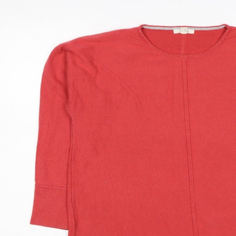 White Stuff Women Red UK 18 Cotton Blend Round Neck Relaxed Pullover
