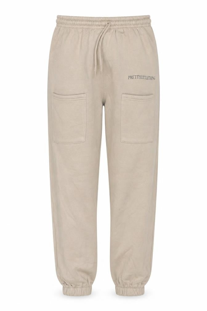 PrettyLittleThing Women Beige S Jogger Sweatpants Drawstring Pockets