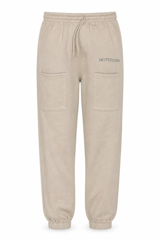 PrettyLittleThing Women Beige S Jogger Sweatpants Drawstring Pockets
