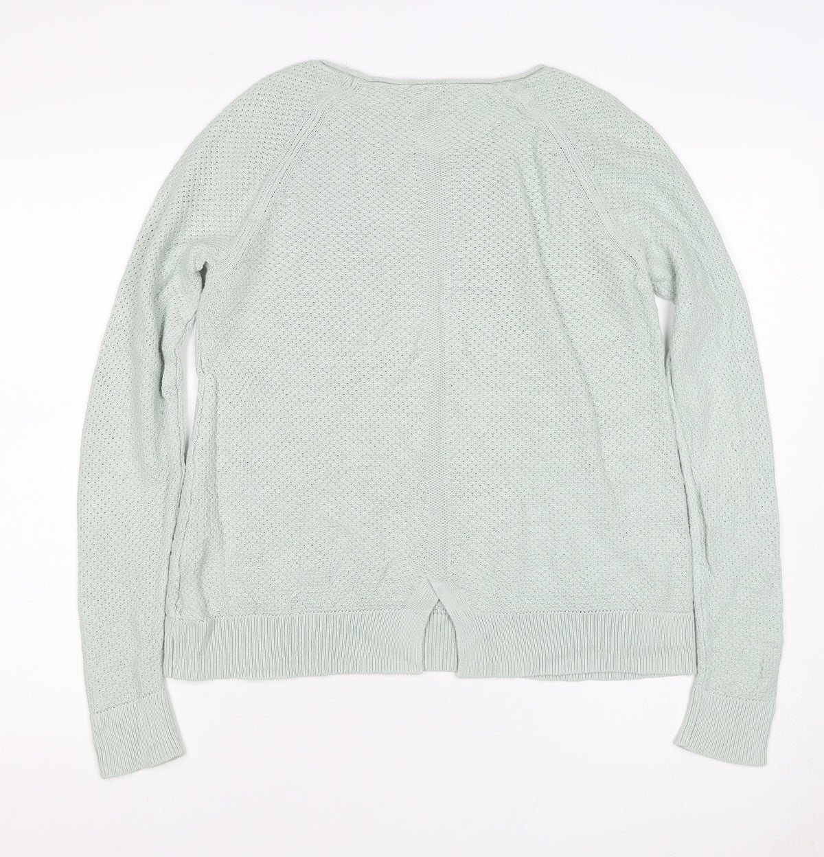 Gap Women Green M Open Knit Scoop Neck Raglan Pullover Jumper