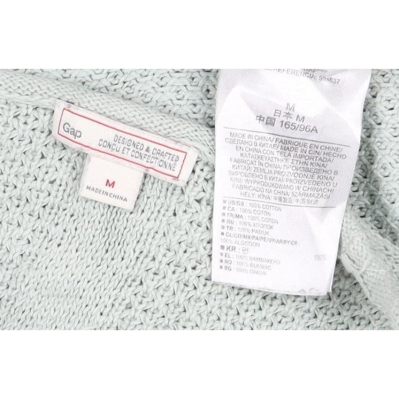 Gap Women Green M Open Knit Scoop Neck Raglan Pullover Jumper