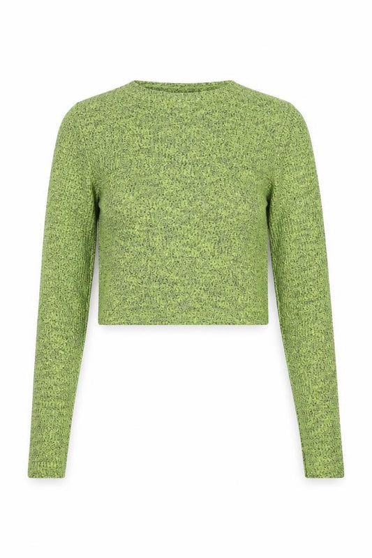 River Island Women Green Marl V-Neck Knit Pullover Jumper Size 10