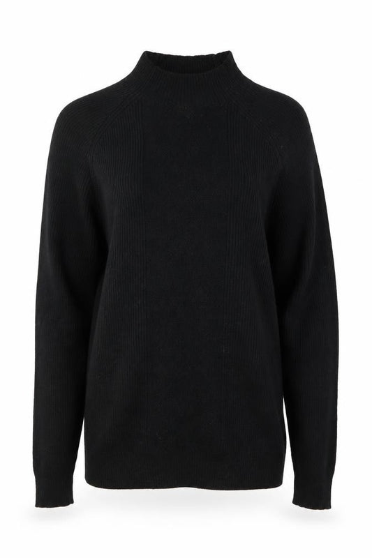 Mexx Women’s Black XL Cable Knit Mock Neck Jumper