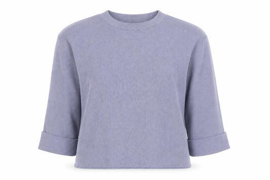 Padini Women's Purple S Ribbed Crew Neck Long Sleeve Pullover Jumper