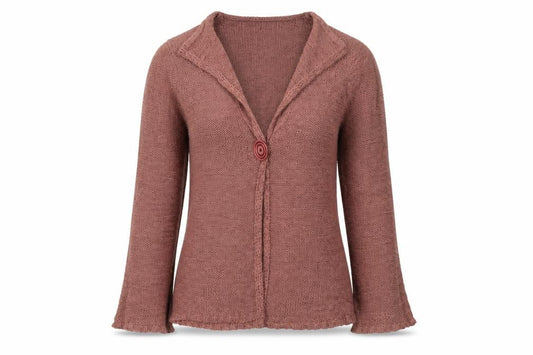 i/text. Women’s Pink S Chunky Knit V-Neck Button Cardigan