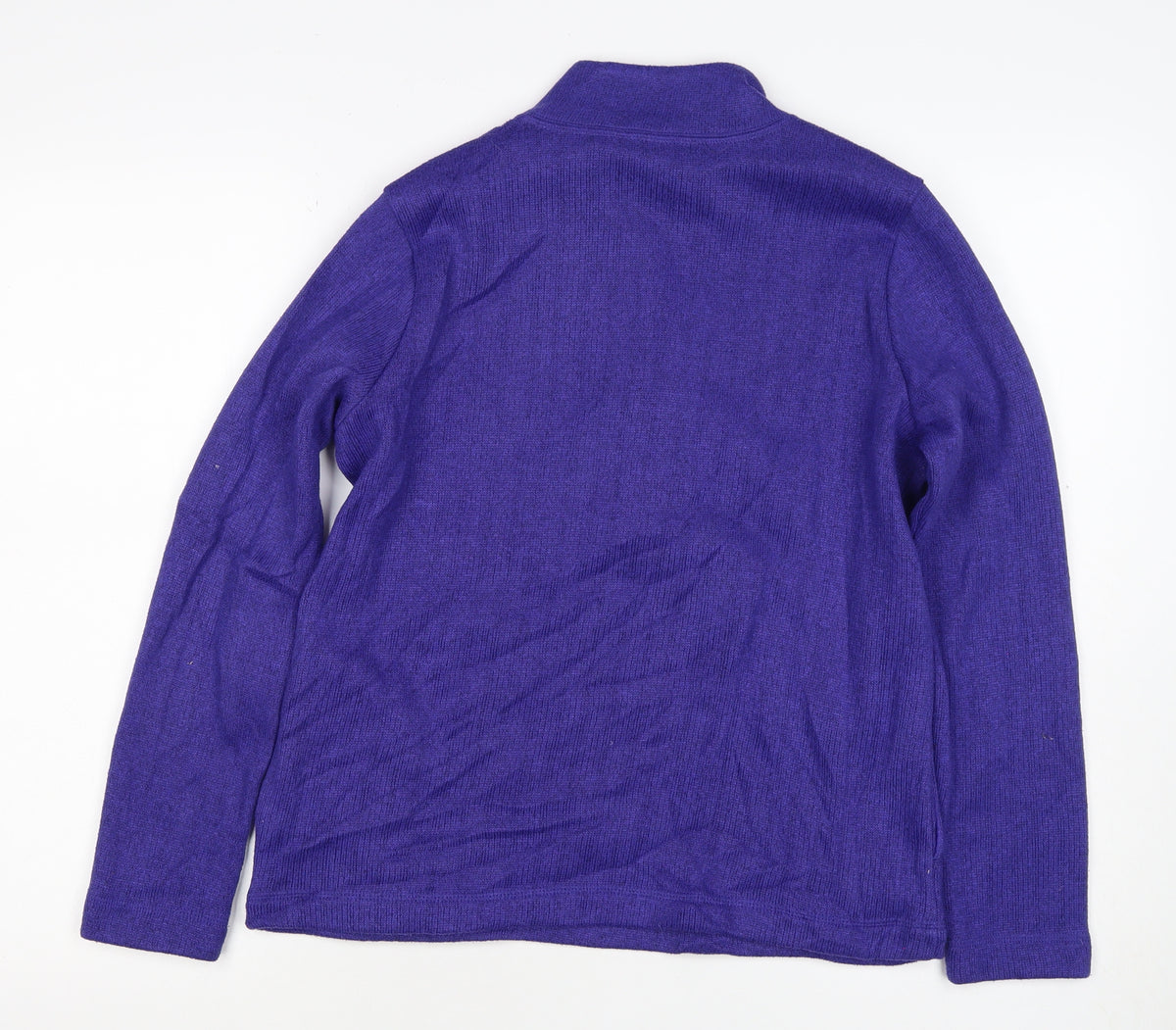 Land's End Women's Purple Petite S Fleece Lined Button Henley Sweatshirt