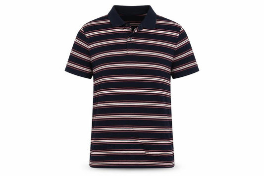 Marks and Spencer Men’s Blue Pink Striped Cotton Polo Shirt L