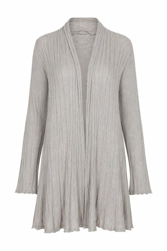 Per Una Women Grey UK 10 Ribbed V-Neck Long Sleeve Tunic Jumper