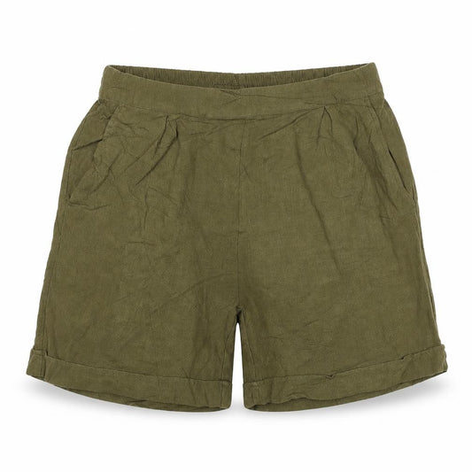 Encuentro Women’s Green High Rise Pleated Cuffed Shorts UK 12