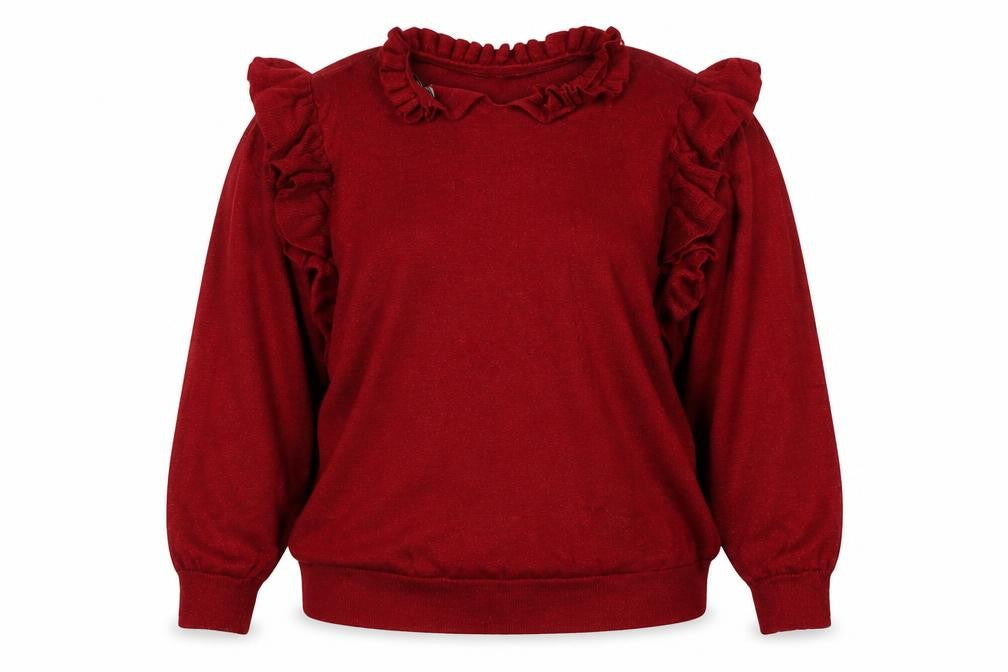 Next Women Red XL Ruffle High Neck Metallic Knit Jumper