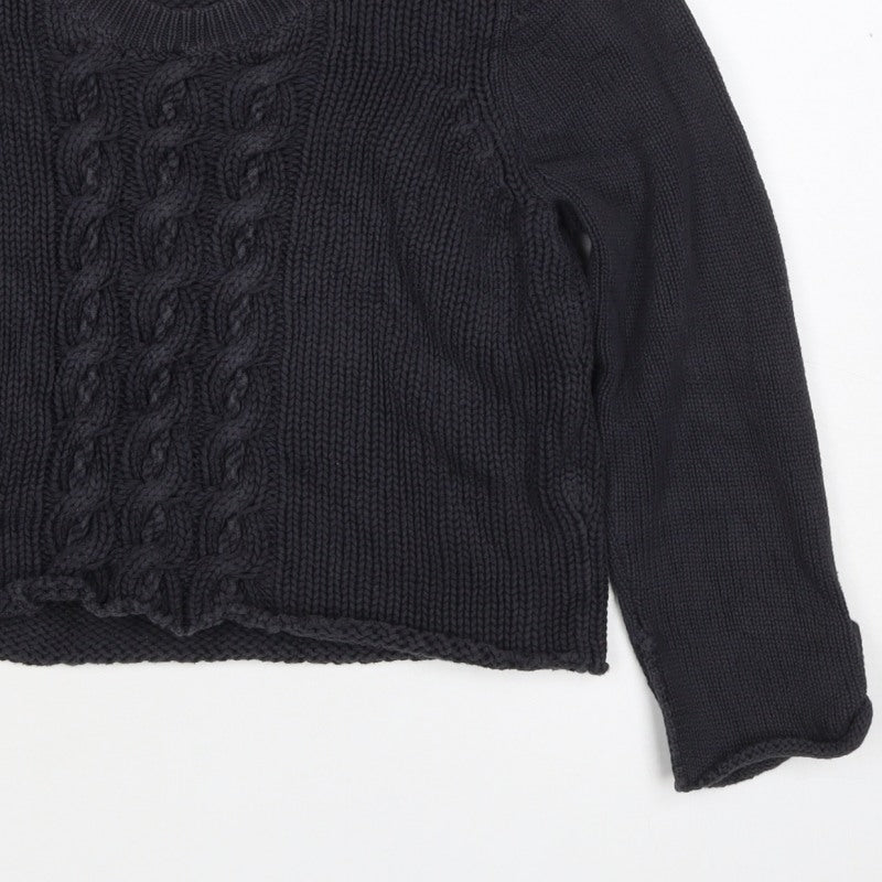 Fenn Wright Manson Women’s Black Petite 10 Cable Knit Cotton Jumper