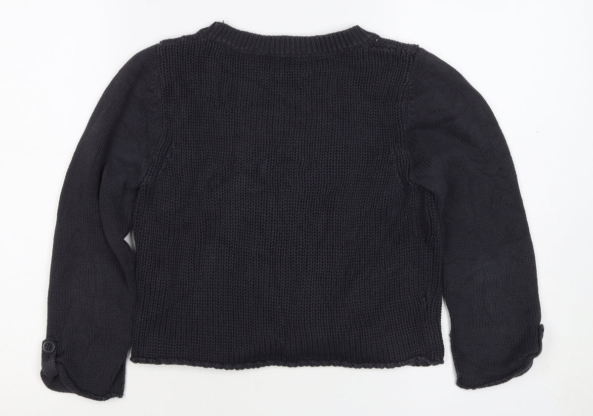 Fenn Wright Manson Women’s Black Petite 10 Cable Knit Cotton Jumper