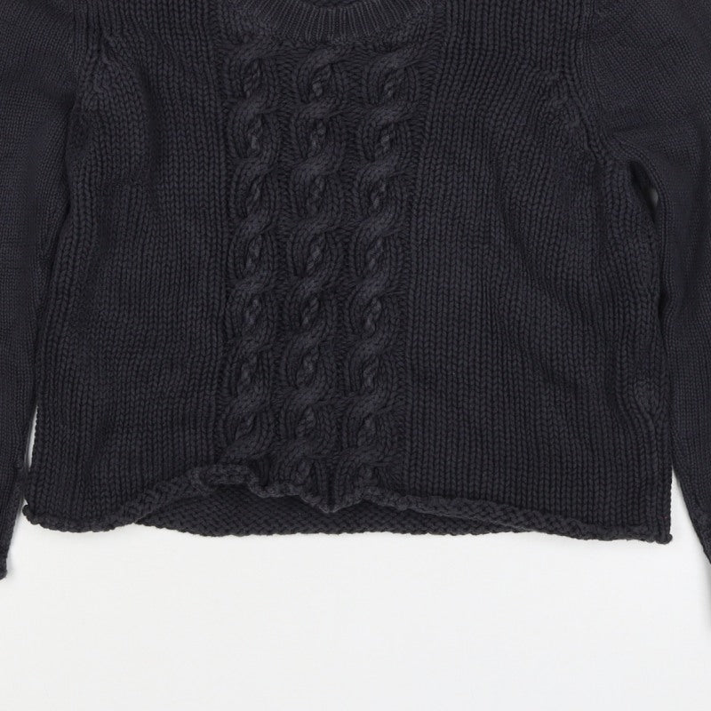 Fenn Wright Manson Women’s Black Petite 10 Cable Knit Cotton Jumper