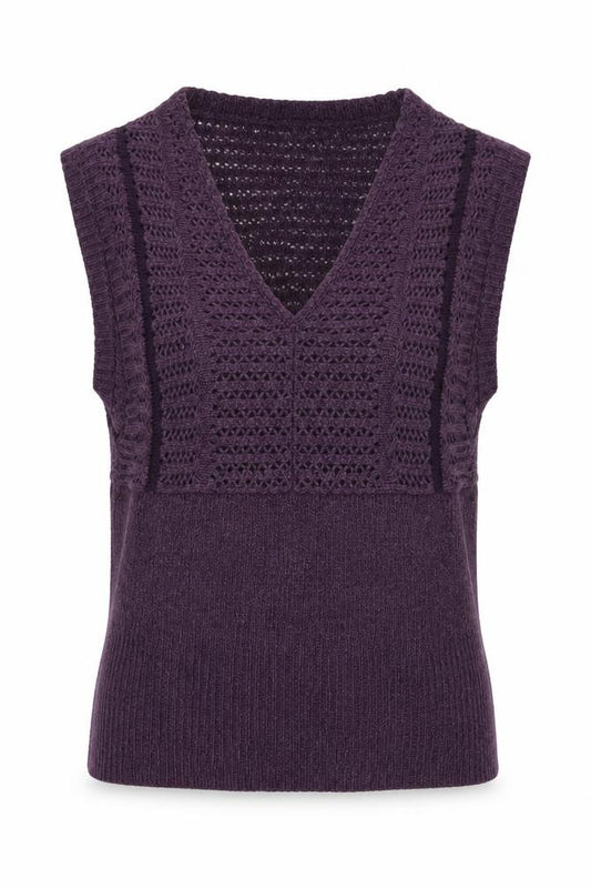 Climb High Dig Deep Sky Step Women Purple UK 10 V-Neck Knit Vest