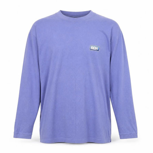 ROK Men’s Blue XL Long Sleeve Logo Graphic Crew Neck T-Shirt