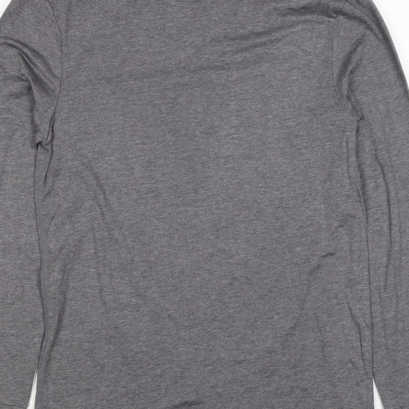 Marks and Spencer Men's Grey Small Thermal Long Sleeve Basic T-Shirt