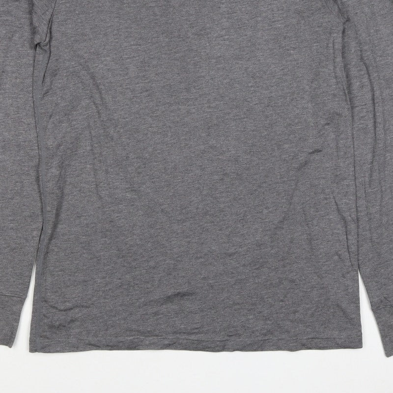 Marks and Spencer Men's Grey Small Thermal Long Sleeve Basic T-Shirt