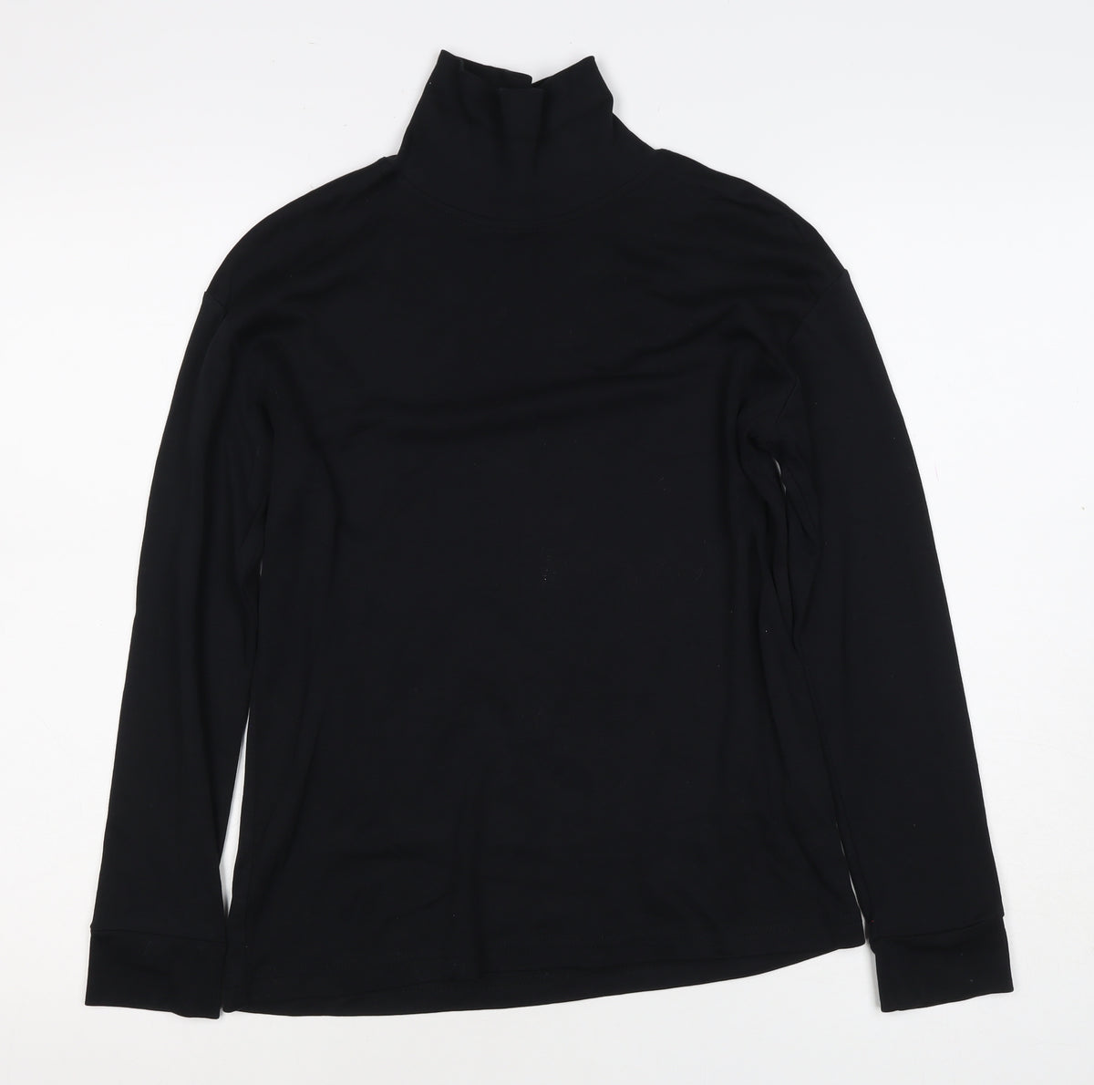 Active Ski Boys Black 11-12 Years Cotton Long Sleeve High Neck Basic Top