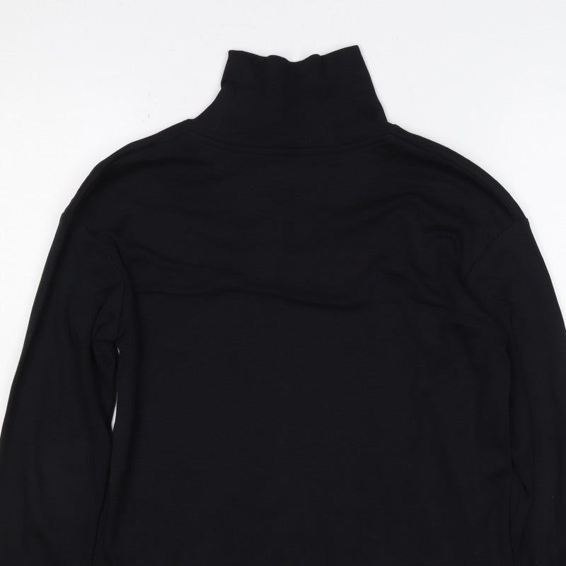 Active Ski Boys Black 11-12 Years Cotton Long Sleeve High Neck Basic Top