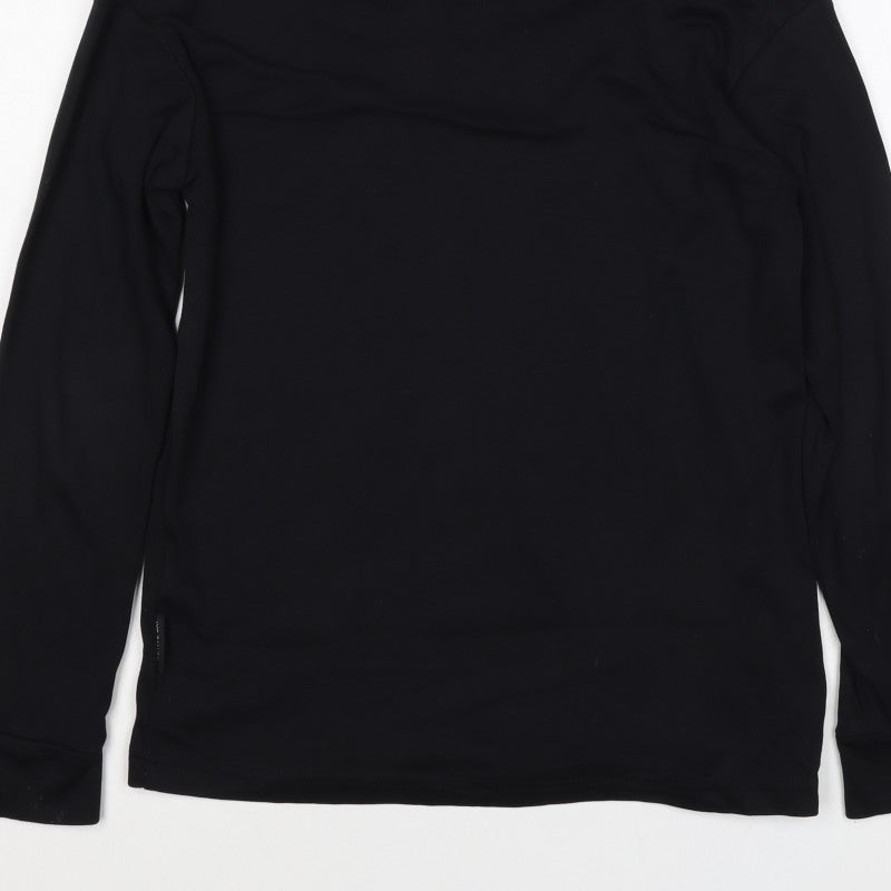 Active Ski Boys Black 11-12 Years Cotton Long Sleeve High Neck Basic Top