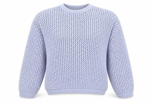 Marks and Spencer Women Blue M Open Knit Crew Neck Pullover Jumper