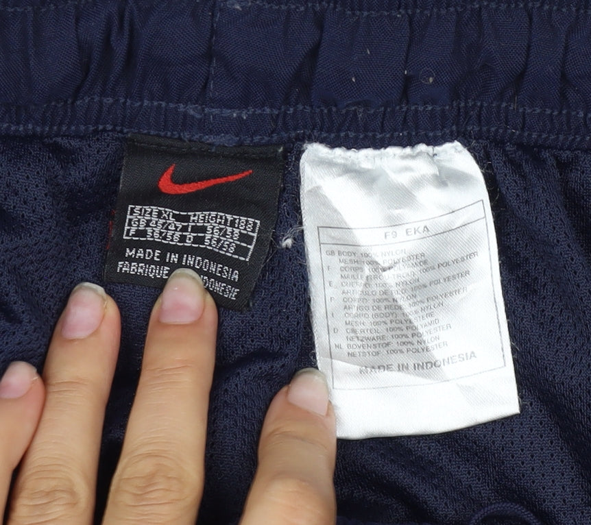 Nike Men’s Blue XL Track Pants Zip Pockets Elastic Waist