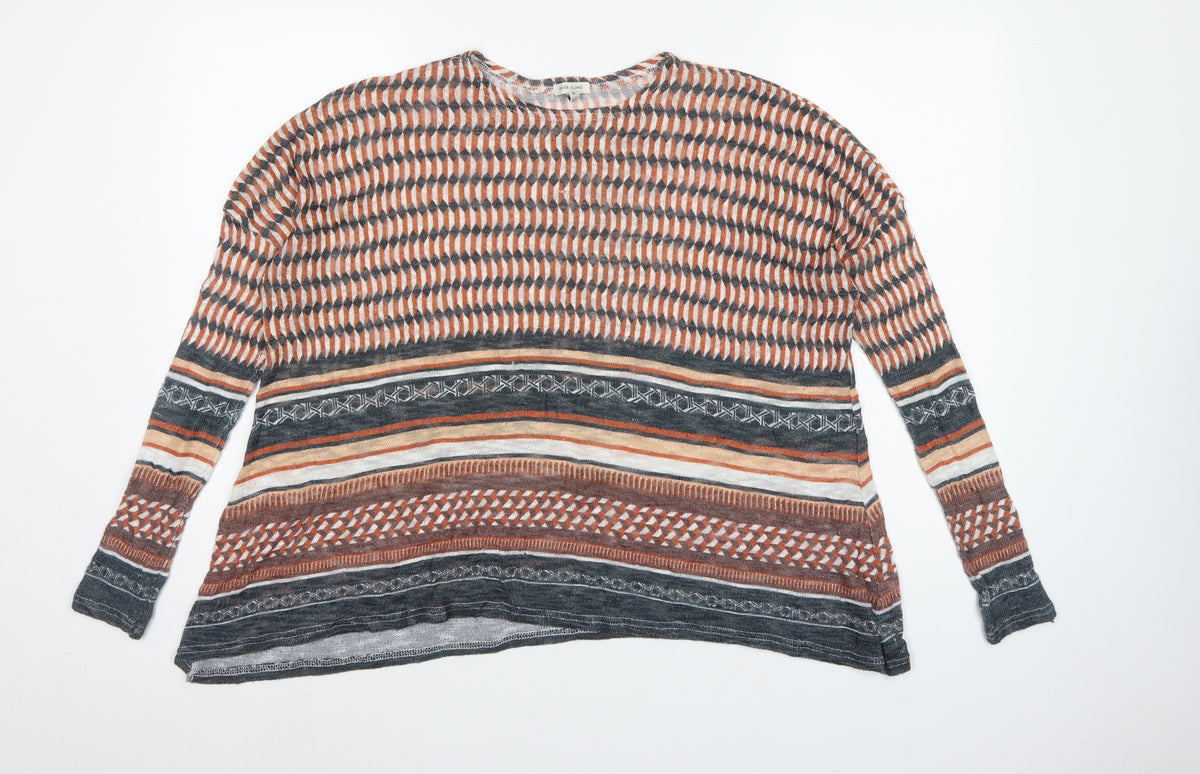 River Island Women Multicoloured Size 6 Aztec Geometric Knit Jumper