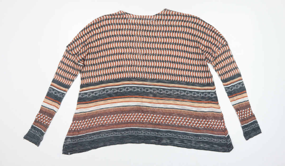 River Island Women Multicoloured Size 6 Aztec Geometric Knit Jumper